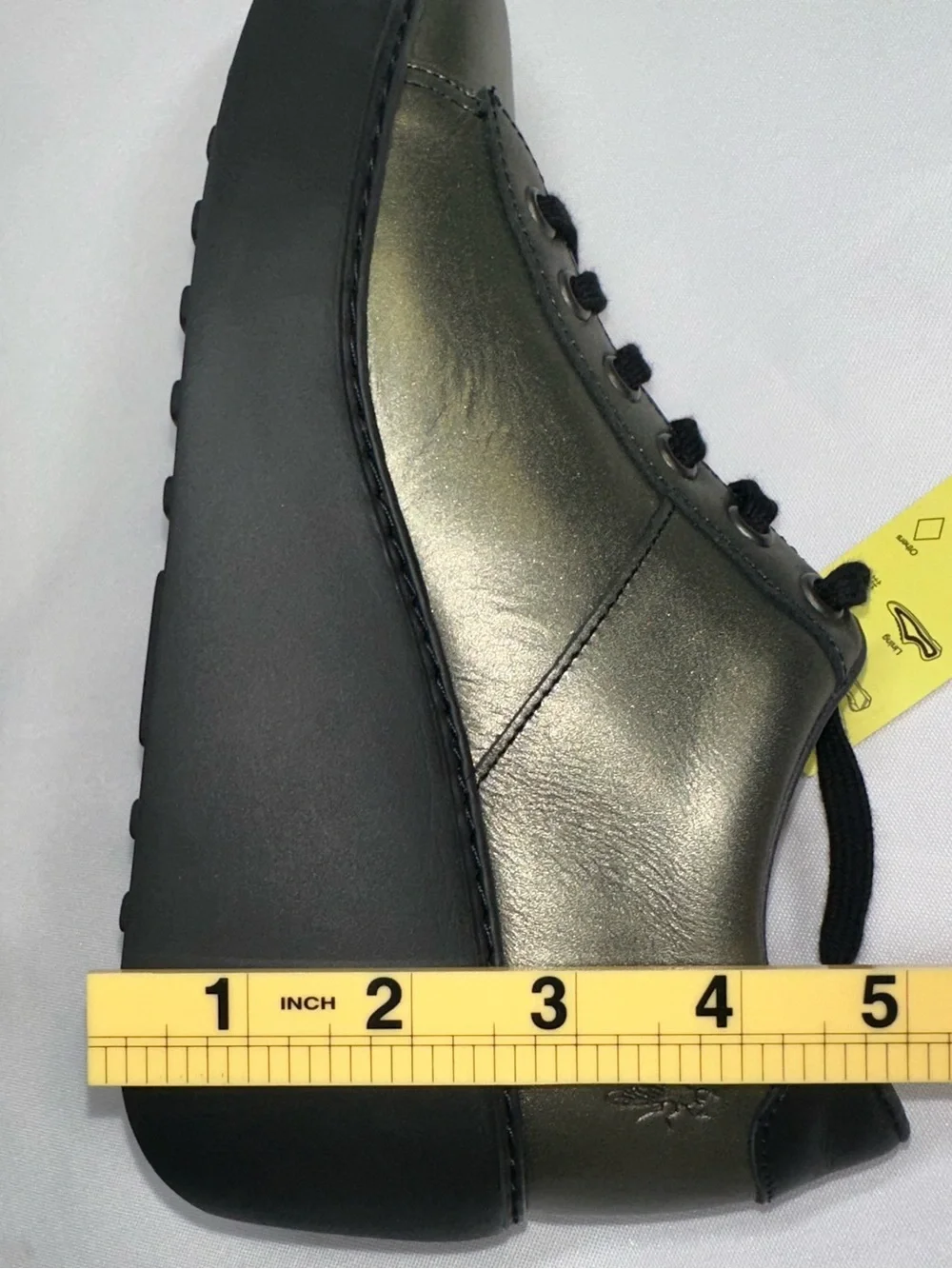 Fly London Women's DIPO580FLY Graphite Platform Wedge Lace-Up Shoe Size 8 EU38